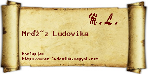 Mráz Ludovika névjegykártya